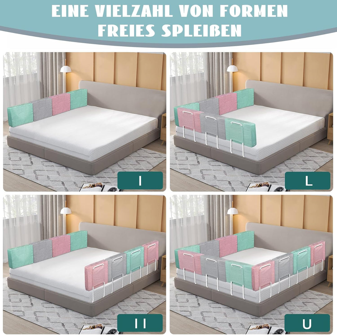 SUBTLETY Bettgitter Baby Rausfallschutz Bett 50cm Bettschutzgitter für Kinder 5-Loch Höhenverstellba