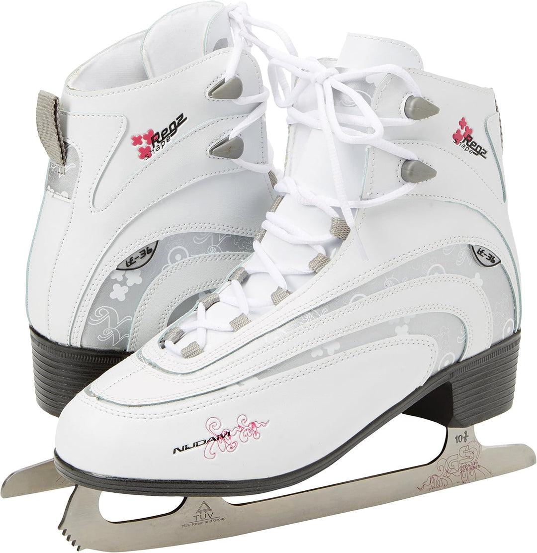 SCHREUDERS SPORT Nijdam 0043-WIT-41 Damen Eiskunstlauf 36 Weiss/Silber/Fuchsia, 36 Weiss/Silber/Fuch