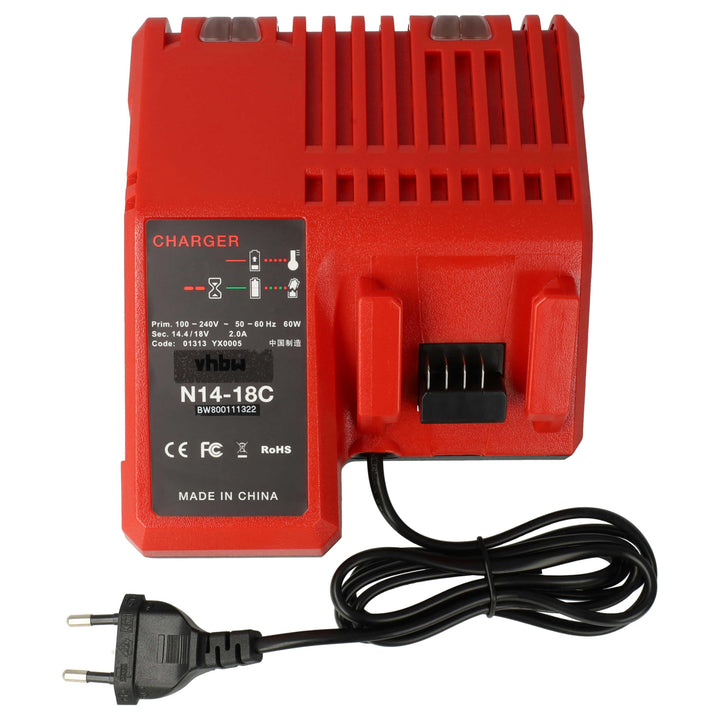 vhbw Ladegerät kompatibel mit Novopress ACO202, ACO203, ACO401 Werkzeug Li-Ion-Akkus