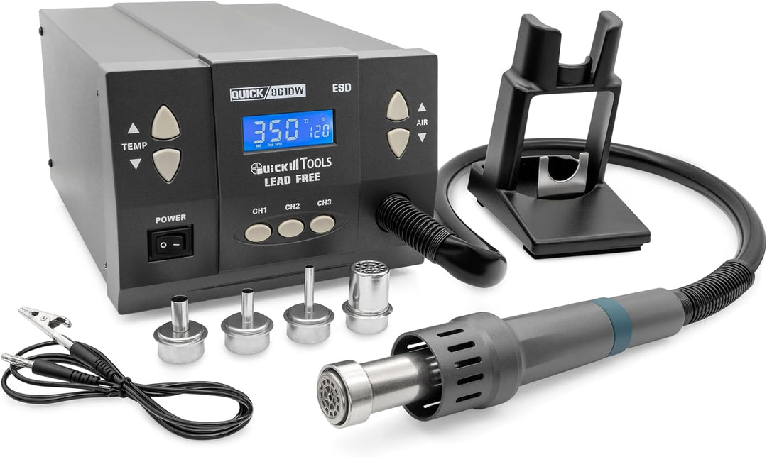 QUICK QU861DW+ Profi Heissluft Lötstation Set digital regelbar - 1000 Watt/ Temperaturbereich 100 -