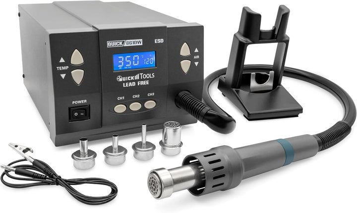 QUICK QU861DW+ Profi Heissluft Lötstation Set digital regelbar - 1000 Watt/ Temperaturbereich 100 -