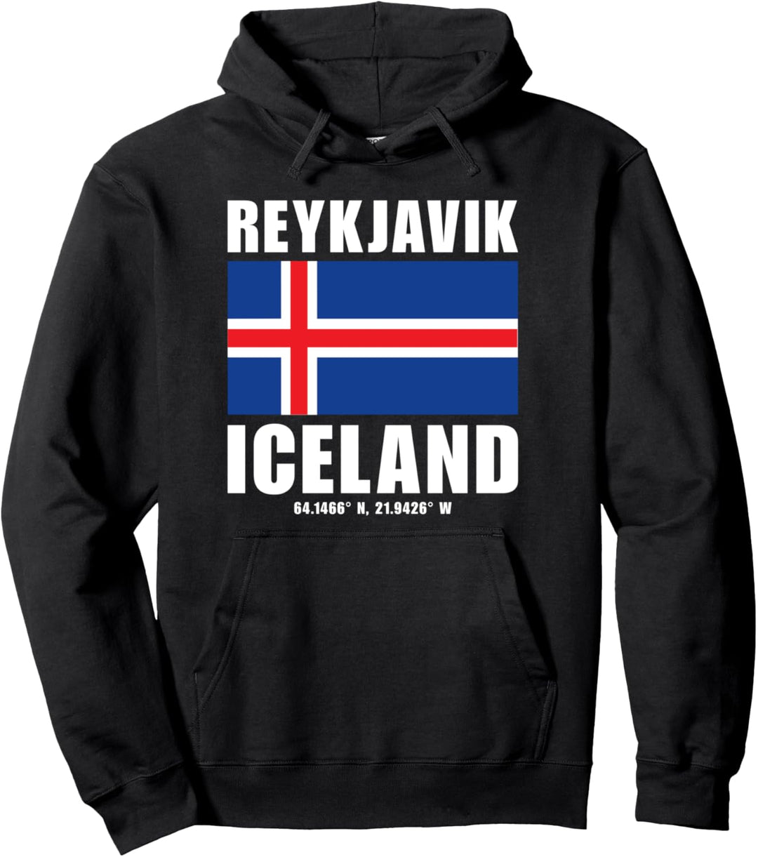 Reykjavik Island Flagge Pullover Hoodie