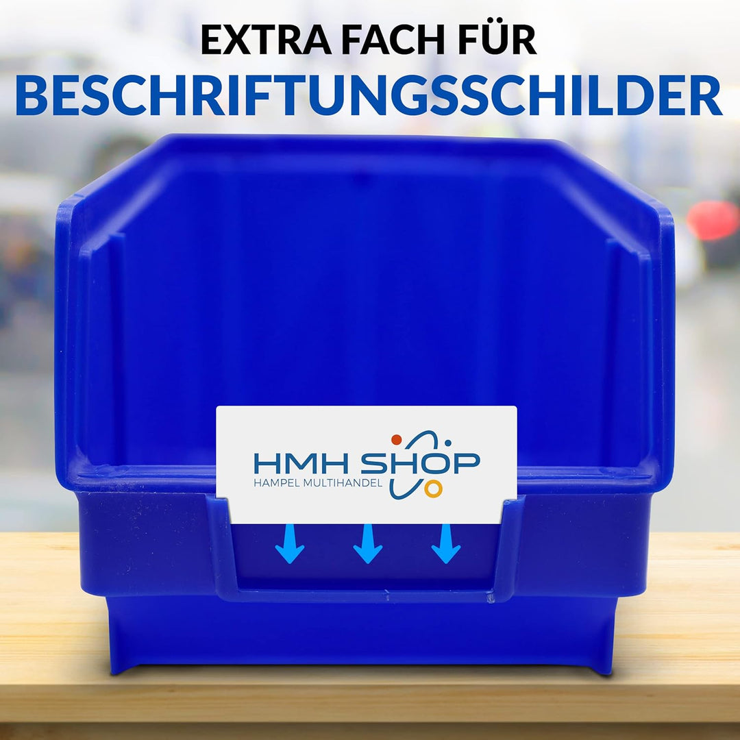 26x Stapelboxen Blau Grösse 3 (BxTxH) 145x248x127mm stapelbar blaue Sichtbox Regalbox Lagerbox Sicht