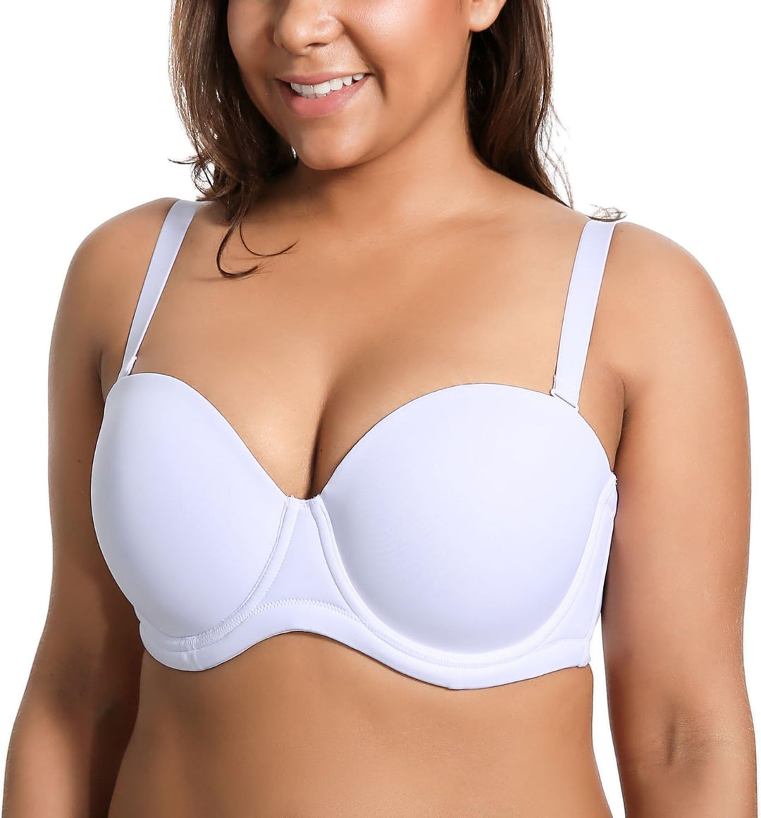DELIMIRA Damen Trägerloser BH mit Bügel | Grosse Grössen, Seamless, Dirndl BH, mit Geformte Cups, T-