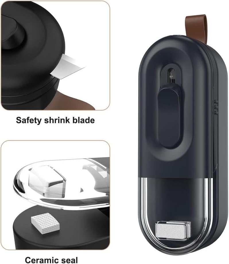 2-in-1 Bag Sealer, Mini-Beutel-Versiegeler, Tragbar Akku-Verschlussgerät für Plastiktüten Beutel Spä