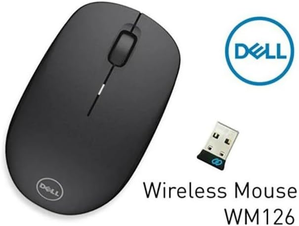 Dell, WM126, Wireless-Maus inkl. kabellosern USB Empfänger (kabellos, , 1000 dpi, optisch LED, 3 Tas