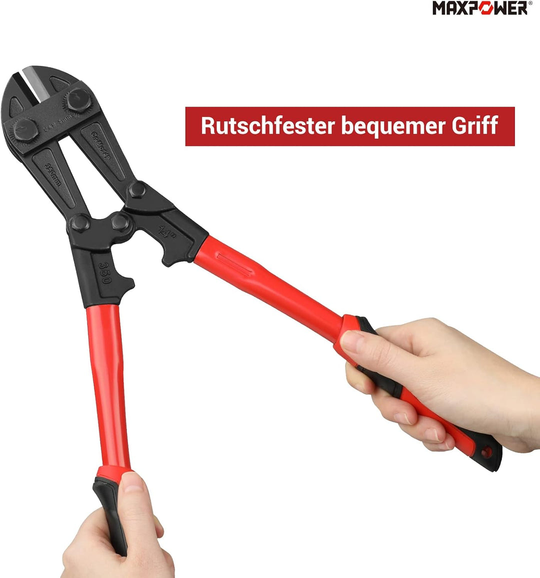 MAXPOWER 350mm Bolzenschneider Schnittdurchmesser 5mm Bolzenschneider für Schlösser 350mm/14 Zoll, 3