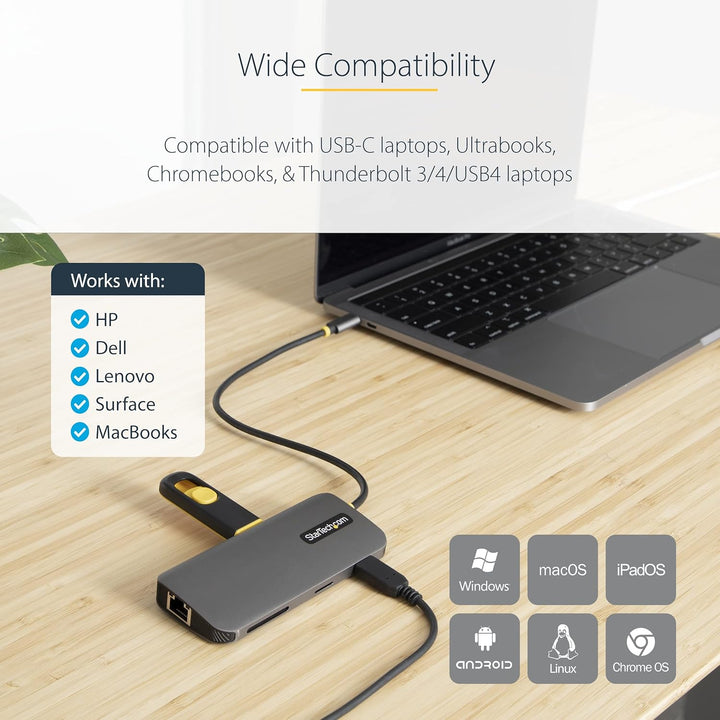 StarTech.com USB C Multiport Adapter, 4K 60Hz HDMI Anschluss, 5Gbit/s USB-A Hub, USB C auf HDMI, 100