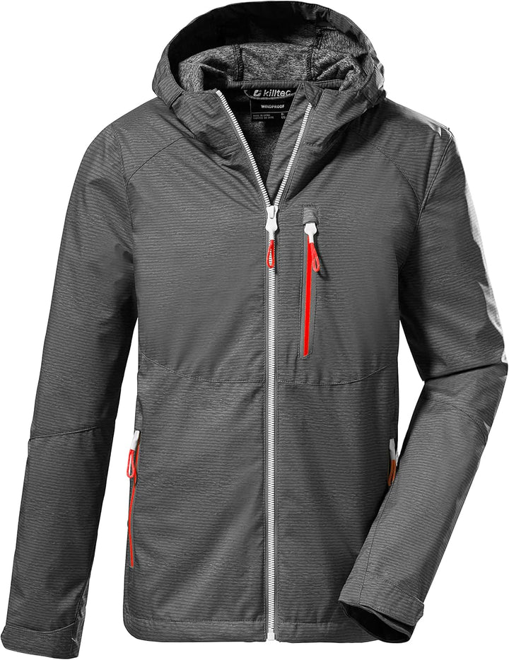 Killtec Jungen Kos 61 Bys Sftshll Jckt Softshelljacke/Outdoorjacke mit Kapuze 128 anthrazit, 128 ant