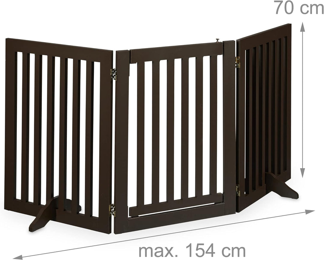 Relaxdays Absperrgitter, freistehendes Schutzgitter mit Tür, HxB: 70 x 154 cm, faltbar, mit Füssen,