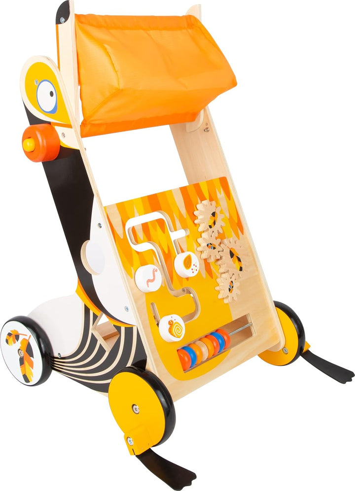 small foot Lauflernwagen Tukan aus Holz mit Bremssystem und vielseitigen Spielmöglichkeiten, für Kin