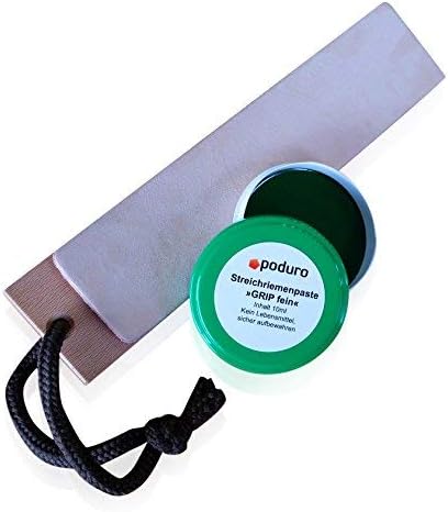 Abziehleder Set » PODURO JUNGLE « Doppelseitiger Streichriemen & Streichriemenpaste