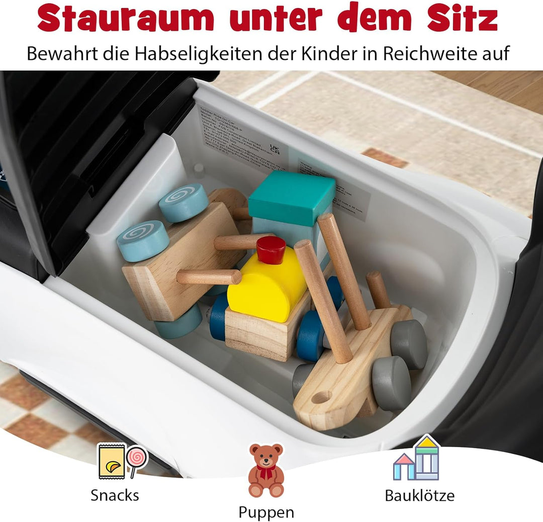 GOPLUS 3 in 1 Schiebeauto, Rutschauto Mercedes-Benz mit verstellbarem Verdeck und Stauraum unter dem
