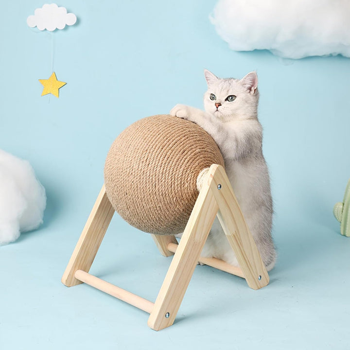 Katze Kratzkugel mit Stabiler Ständer natürlicher Sisal Cat Croboker Kratzer-resistenter Katzenkratz