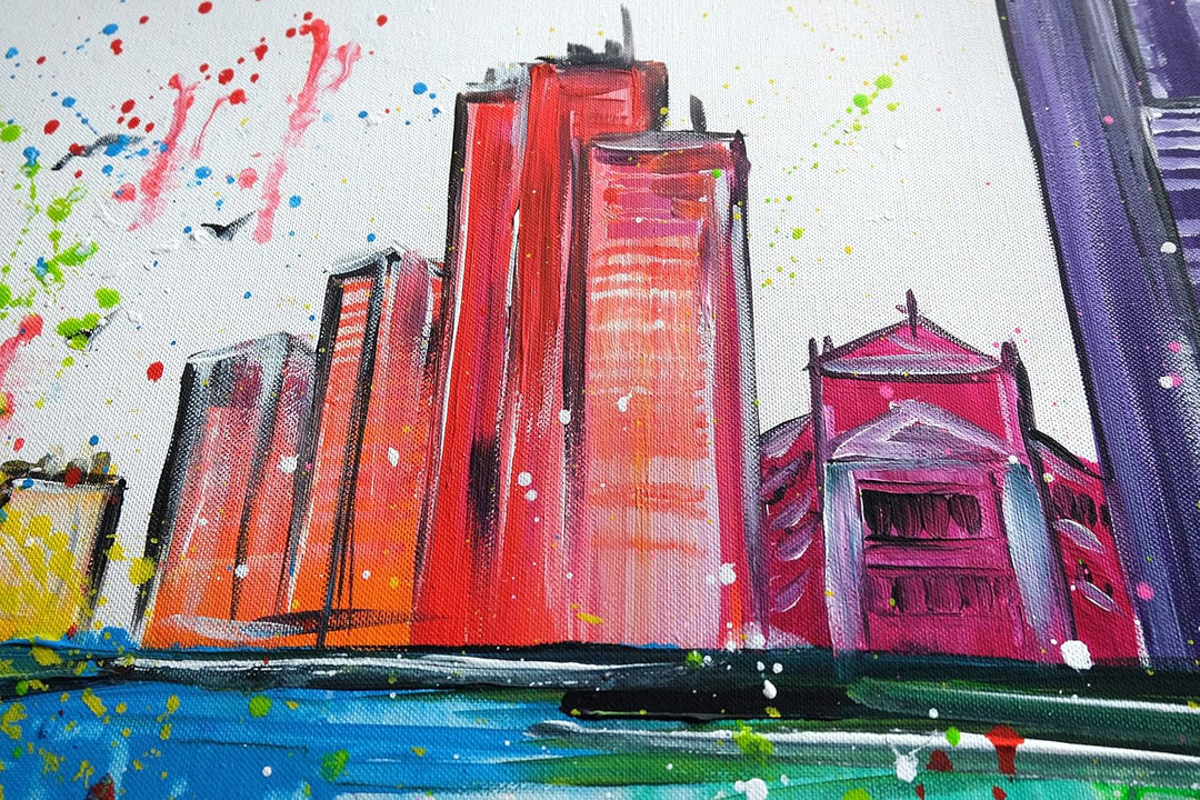 Monica Mirafiori I 100% HANDGEMALT I Gemälde Frankfurt I 140x70cm | Gemälde Handgemalt | Acrylgemäld