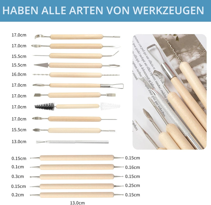43er Stücke Töpferwerkzeug, Modellier-Werkzeug, Sculpting Werkzeug,Geeignet für Anfänger,Skulptur un