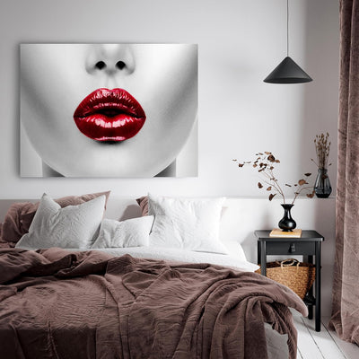 wandmotiv24 Leinwandbild 260 g/m² - Kunstdruck auf Leinwand - Wandkunst - Wandbild mit Frauen Lippen