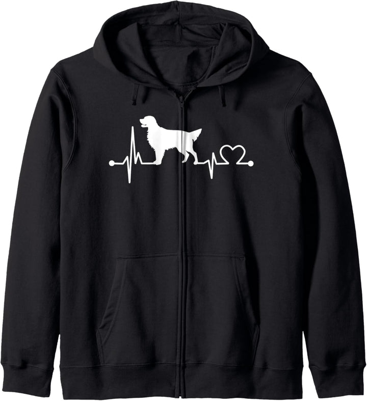 Flat-Coated Retriever Herzschlag Hemd Hund Haustier Frauen Kapuzenjacke