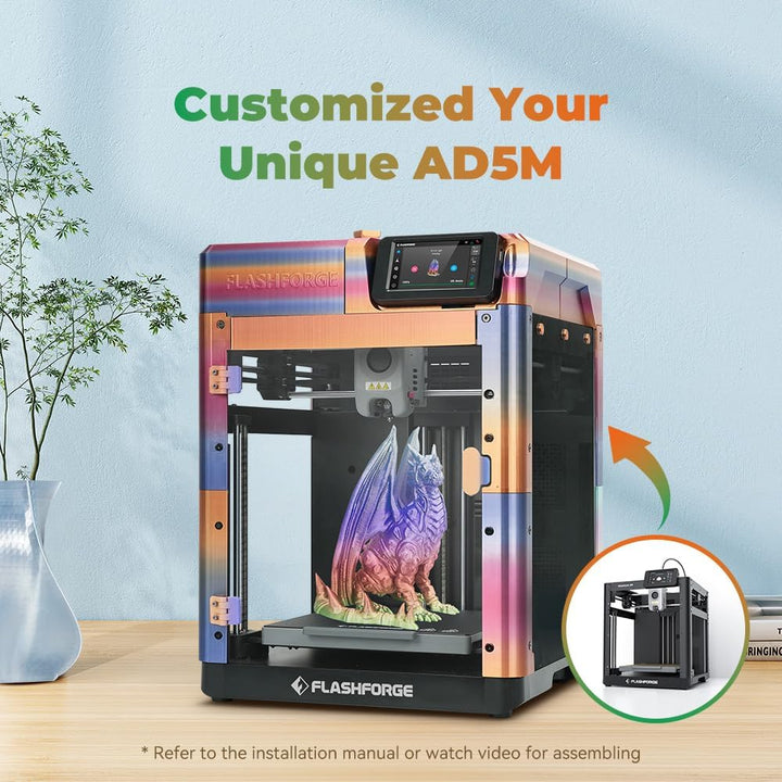 FLASHFORGE Adventurer 5M 3D Drucker, Voll Auto-Kalibrierungsdruck mit 1-klick Max 600mm/s Geschwindi