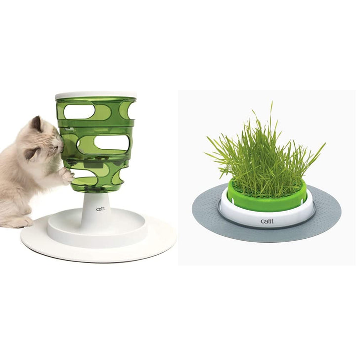 Catit Futterbaum - Food Tree & Grastopf - Grass Planter Bundle mit Grass Planter, Bundle mit Grass P