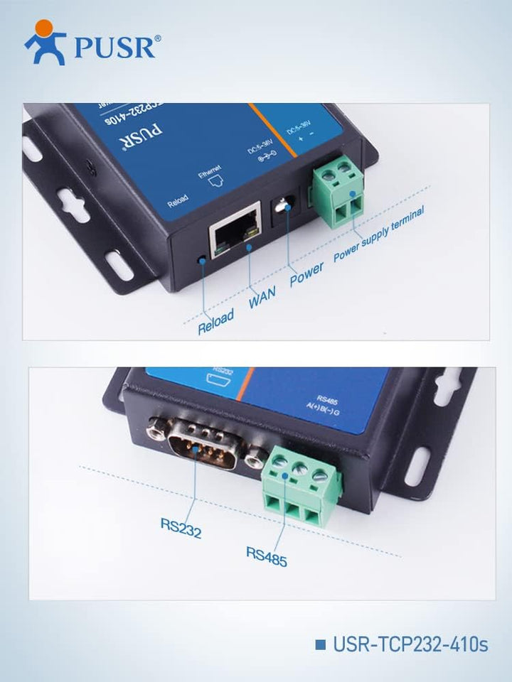 PUSR RS232 RS485 Modbus RTU zu Modbus TCP Gateway Seriell zu Ethernet Konverter USR-TCP232-410s