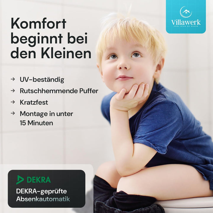 Toilettendeckel mit Absenkautomatik – geprüft von der DEKRA – kratzfest, Soft-Touch, 200kg belastbar