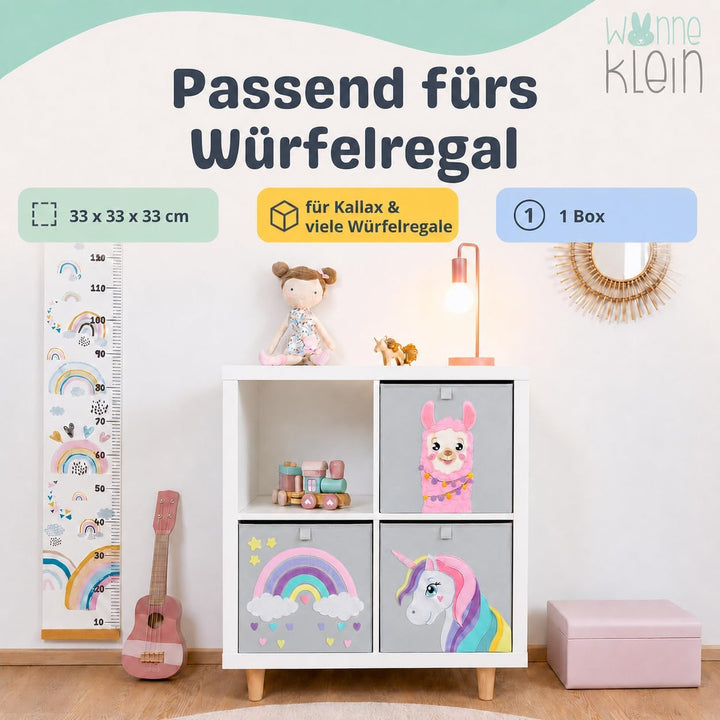 wonneklein Aufbewahrungsboxen für Kinder I Spielzeug Box 33x33x33 cm I Faltboxen Regal Kinderzimmer