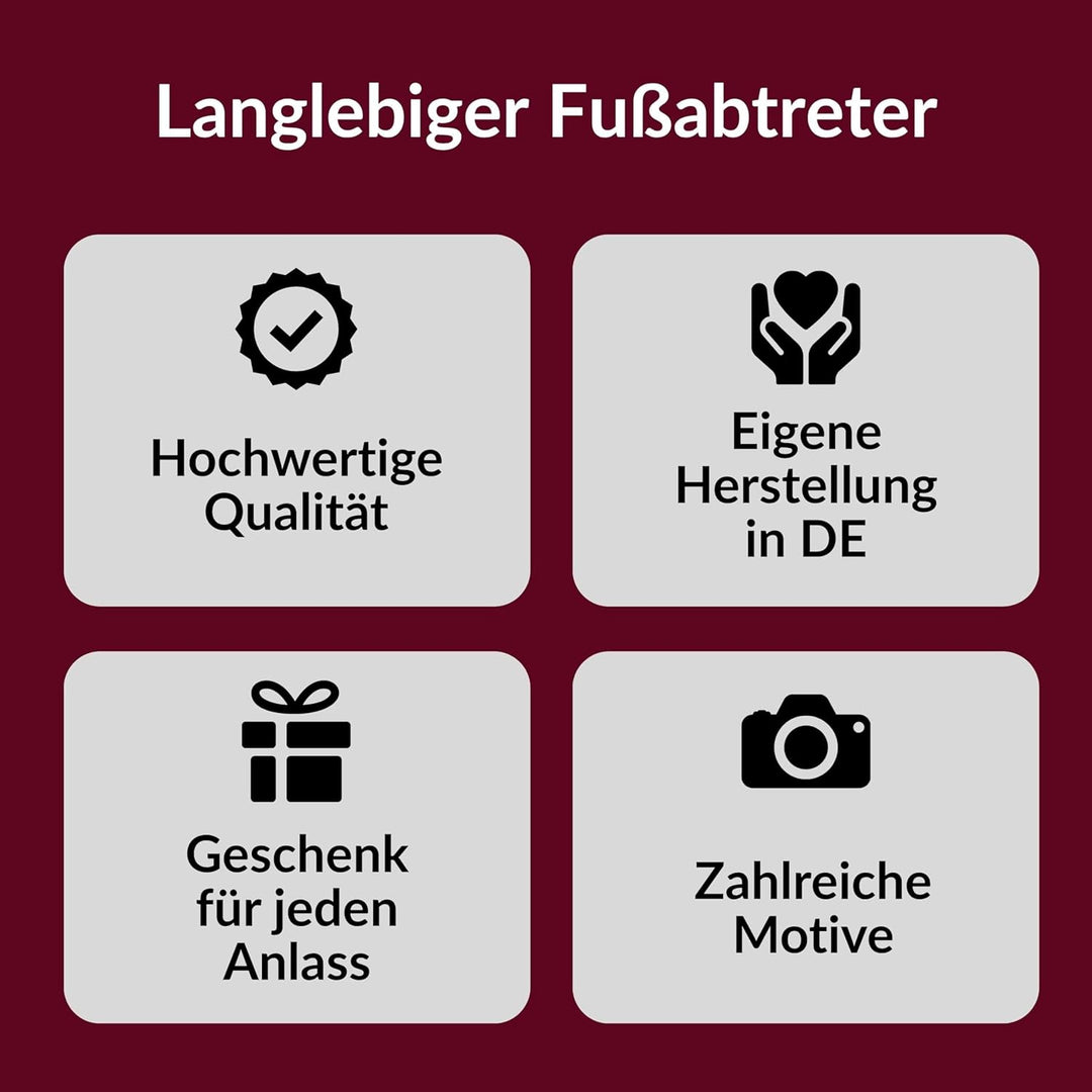 Fussmatte mit Wunschtext/Wunschname - Zuhause ist wo wir parken - Wohnmobil - 60x40cm, personalisier