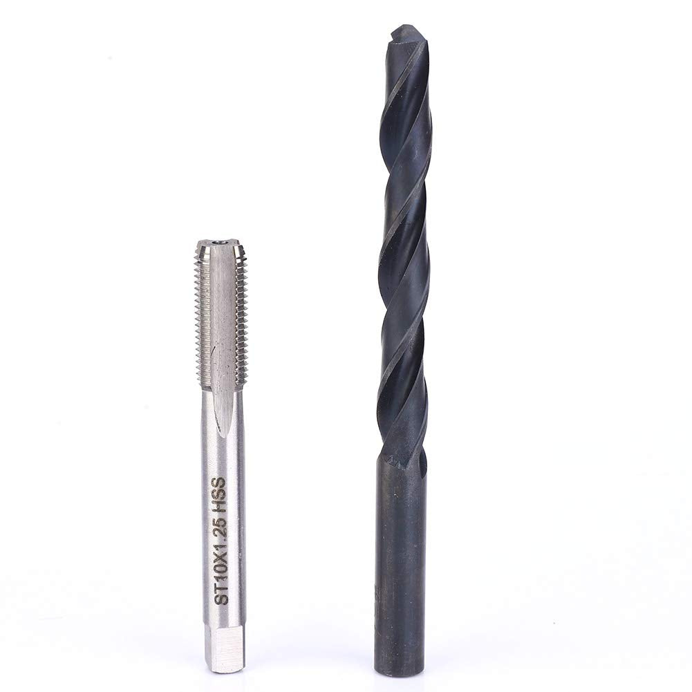 17-tlg. Gewindereparatursatz, Länge M10x1,25, gedrehter 2D-Edelstahl-Bohrgewindebohrerschlüssel mit