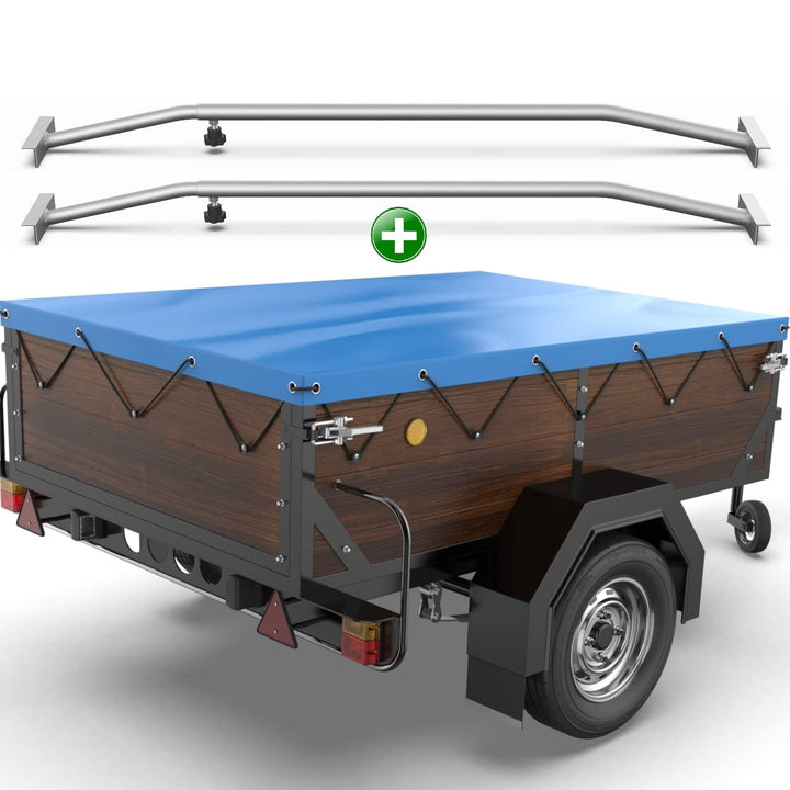Tarpofix® Anhängerplane 160x120 cm + 2X Planenbügel | Anhänger Plane Flachplane aus PVC PLANENMATERI
