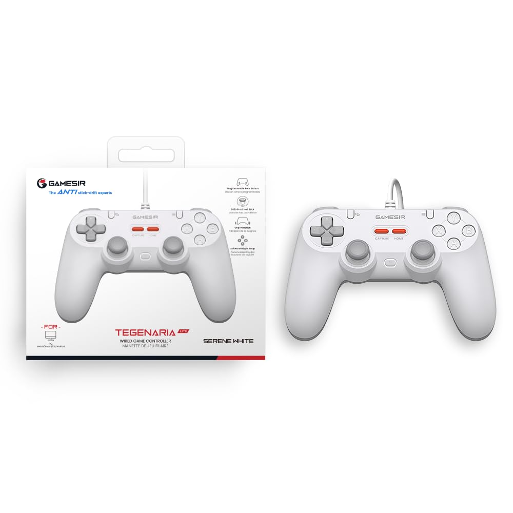 GameSir Tegenaria Lite Kabelgebundenes Gamepad – 1000Hz, Ultrageringe Latenz, Hall-Effekt-Sticks, 2