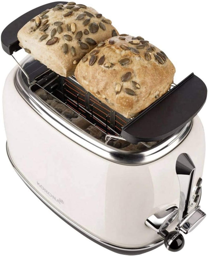 Korona 21666 Toaster | 2 Scheiben | Creme | Röstgrad-Anzeige | Auftauen | Rösten | Aufwärmen | 810 W