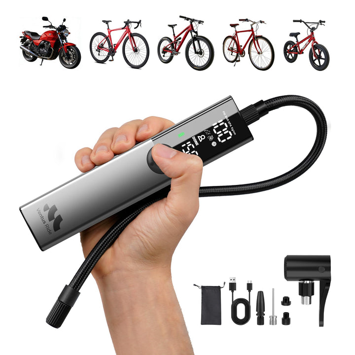 Woowind Ventus Ride Fahrradpumpe, 150 PSI/10,3 Bar, Elektrische Luftpumpe, Aufpumpen in 1 Minute, Ak