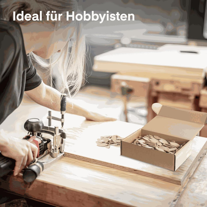 SOLID Flachdübel Holzdübel Grösse 0 Kompatibel Mit Dübelfräse Lamellofräse 500 Stück Verbindungsplät