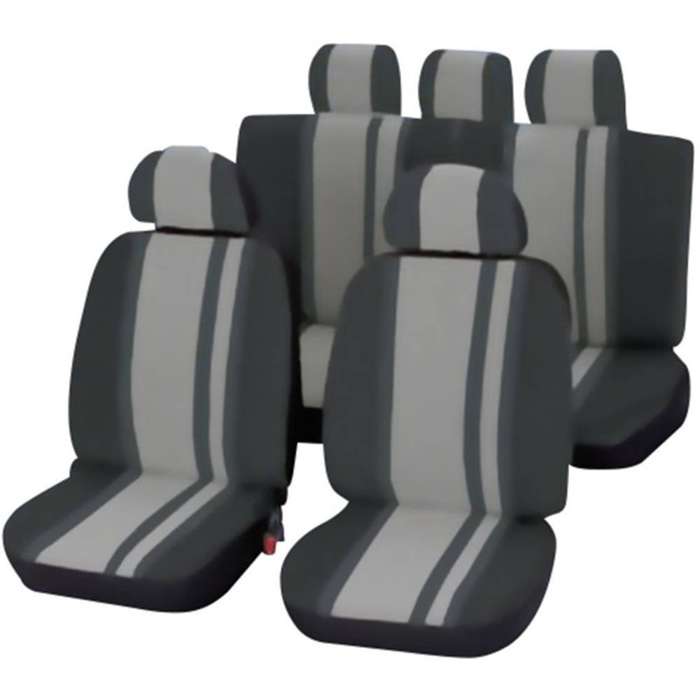 Unitec 84957 Sitzbezugset Newline, 14-teilig, Grau/Schwarz