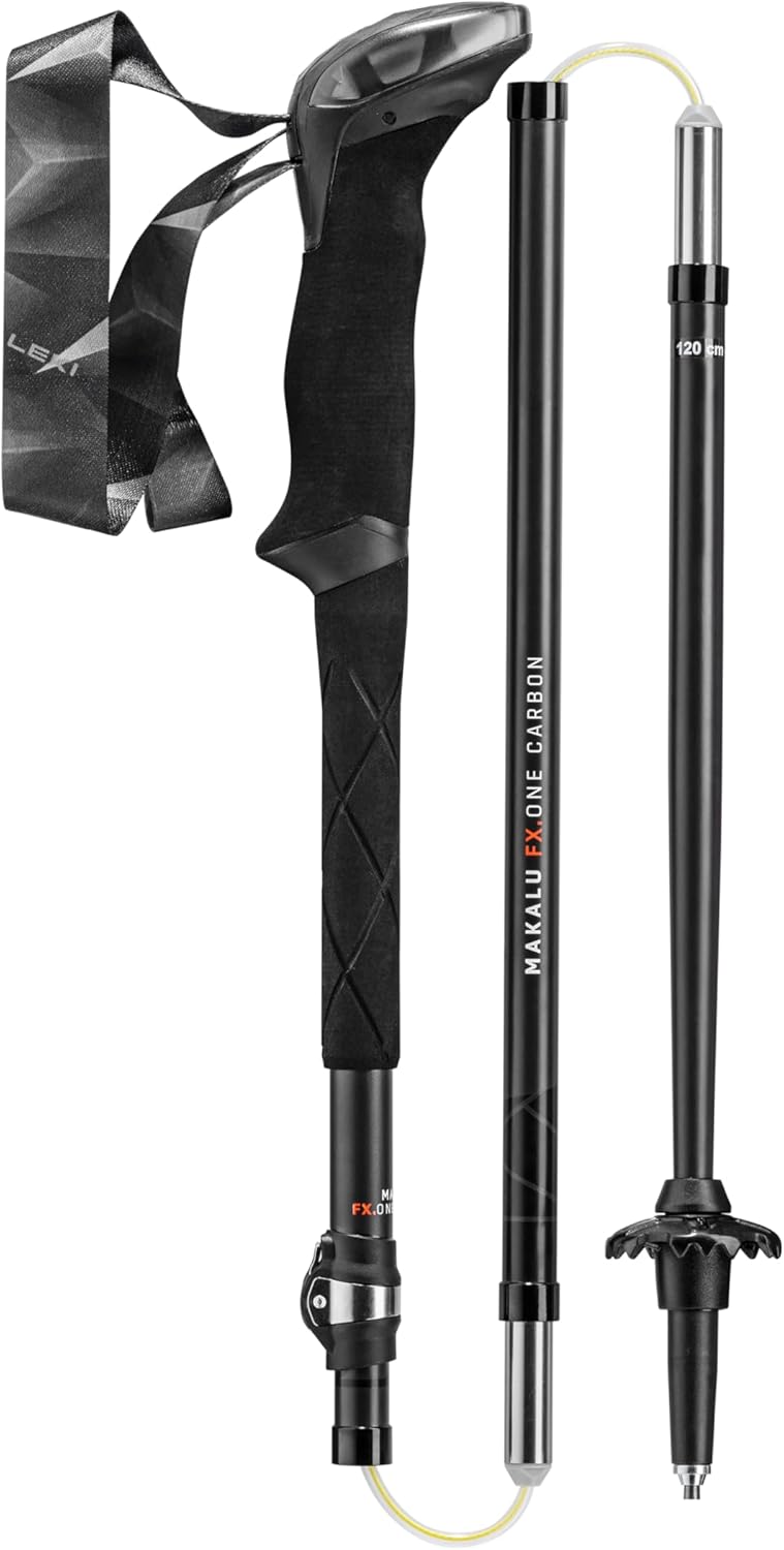 Leki Makalu FX.One Carbon Wanderstöcke Schwarz-Naturalcarbon-Orange 110 cm, Schwarz-Naturalcarbon-Or