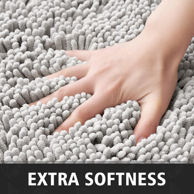 MIULEE 60x90cm Chenille Badematte rutschfest Badvorleger Badteppich rutschfest Waschbar Absorbierend