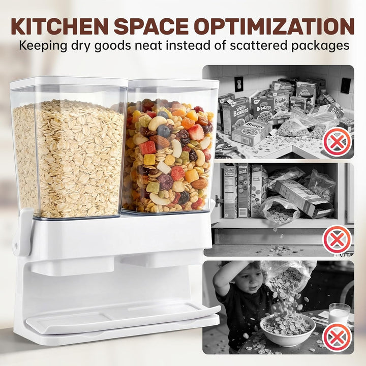 Sinceroduct Müslispender 2er Pack, Cereal Dispenser 3L Grosse luftdichte Müsli-Speicherkisten, Cornf