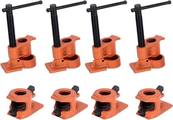 4 Stück Rohr Schraubzwingen mit Hülse, 1/2 Zoll Rohrzwingen Rohrschelle Schraubstock Holzbearbeitung