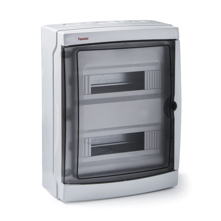 FAMATEL – Aufputzschrank Acqua IP65 I 26 Elemente I 409 x 307 x 150 I Lichtdurchlässige Tür