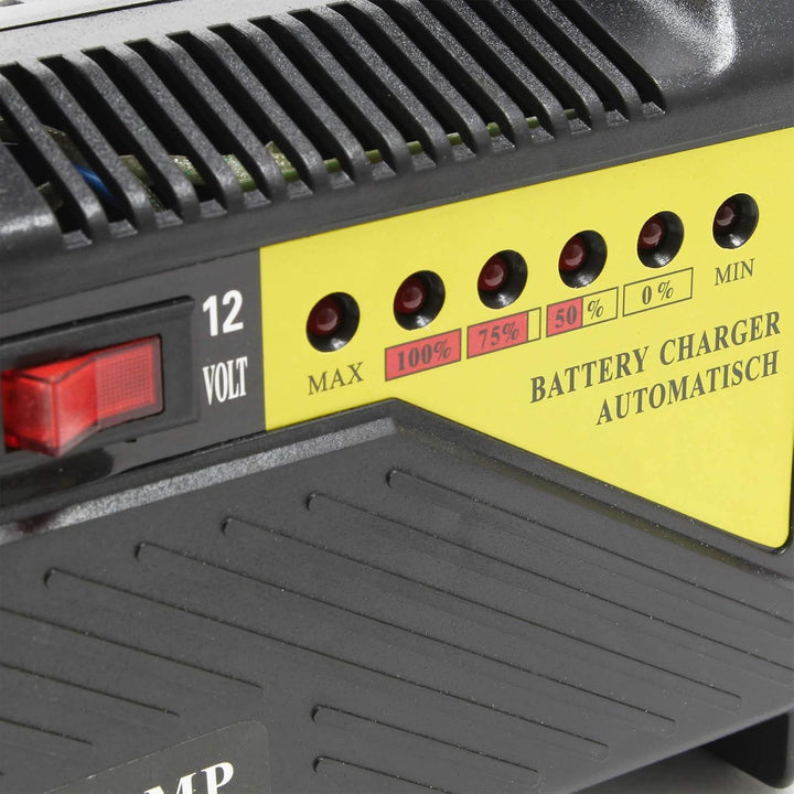 Wiltec Batterieladegerät 6V 12V 6A Batterie und Ladegerät für Kfz, Motorräder, Rasenmäher, kleine Bo
