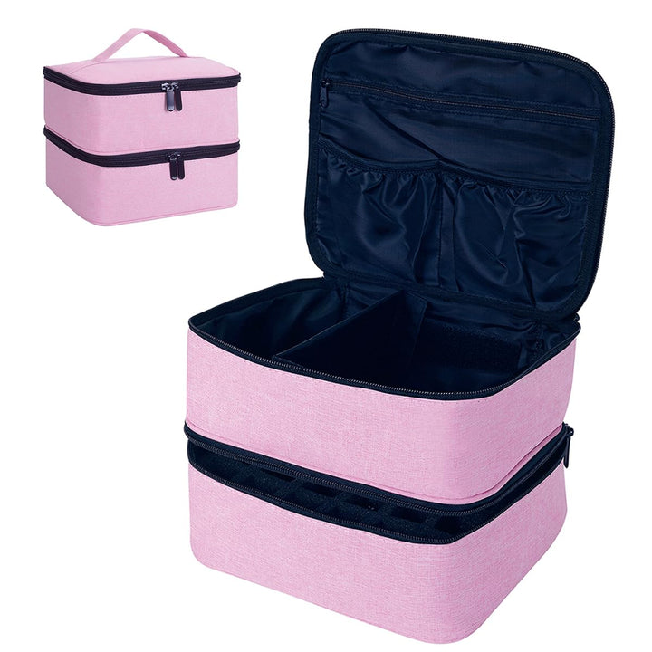 Nagellack Aufbewahrung Tasche Doppelschicht Nagellack Organizer Lagerung 30 Flaschen (15 ml / 0,5 FL