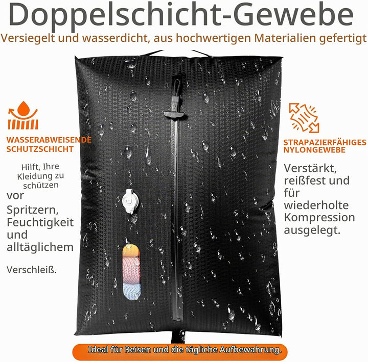 Vakuumbeutel für Kleidung Reise, Reise Vakuumbeutel mit Pumpe Kabelloser, 20 Zoll Handgepäck Vakuumb
