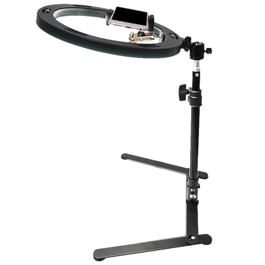 Überkopf-Telefonhalterung, verstellbarer Stativständer, 30 cm (11,81 Zoll) Gerät mit Lichtfunktion,