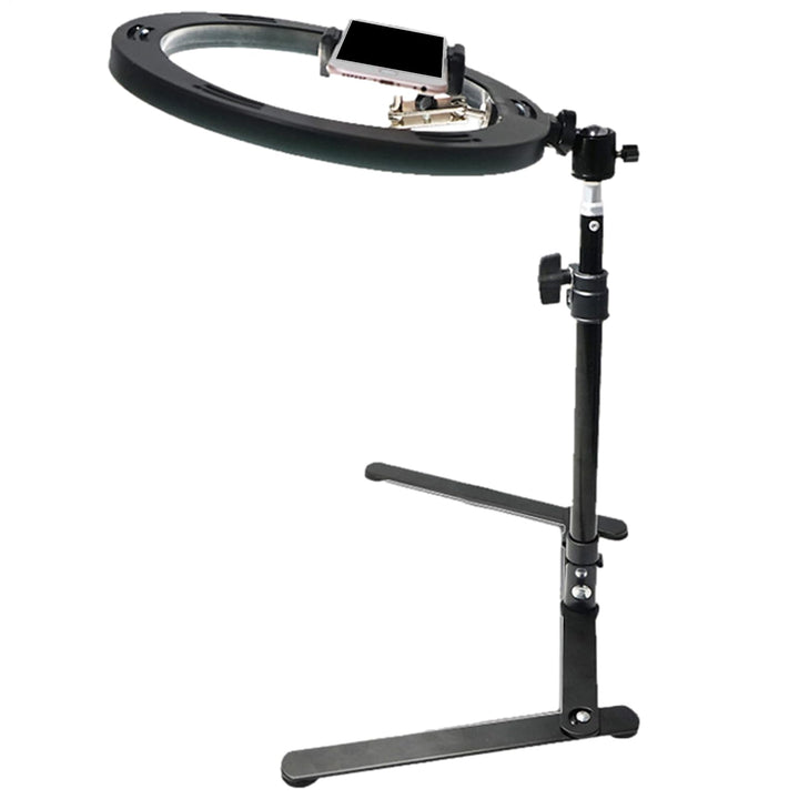 Überkopf-Telefonhalterung, verstellbarer Stativständer, 30 cm (11,81 Zoll) Gerät mit Lichtfunktion,