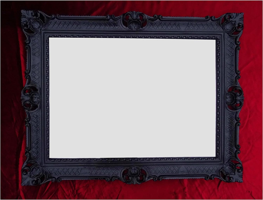 Lnxp WANDSPIEGEL BAROCKSPIEGEL Spiegel IN SCHWARZ Black 90x70 cm ANTIK BAROCK Rokoko Shabby CHIC Ren