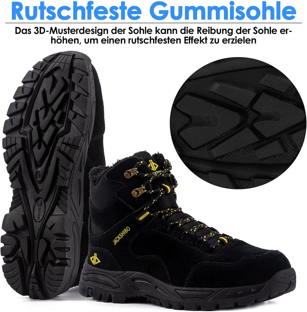 JACKSHIBO Winterschuhe Herren Winterstiefel Damen Warme Gefüttert Stiefel Wasserdicht Rutschfest Sch