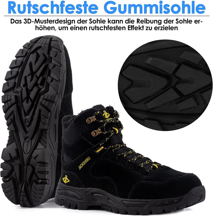 JACKSHIBO Winterschuhe Herren Winterstiefel Damen Warme Gefüttert Stiefel Wasserdicht Rutschfest Sch