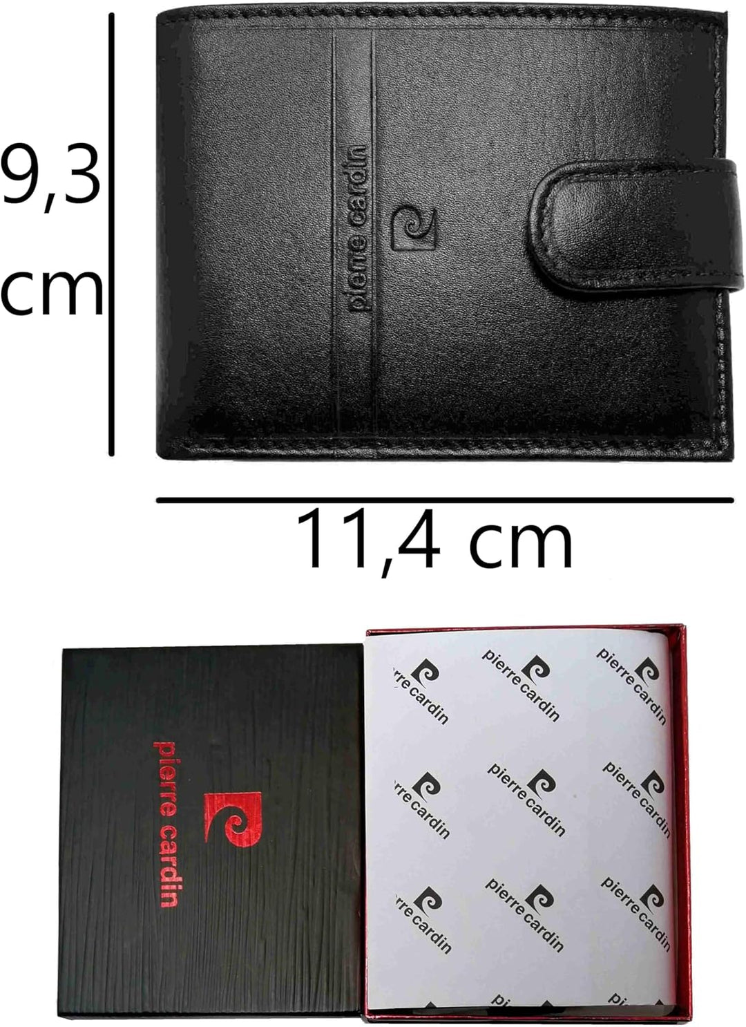 Pierre Cardin Geldbörse für Herren, echtes Leder, Slim, Herren, kleines dünnes Rfid, Geschenk, Brief