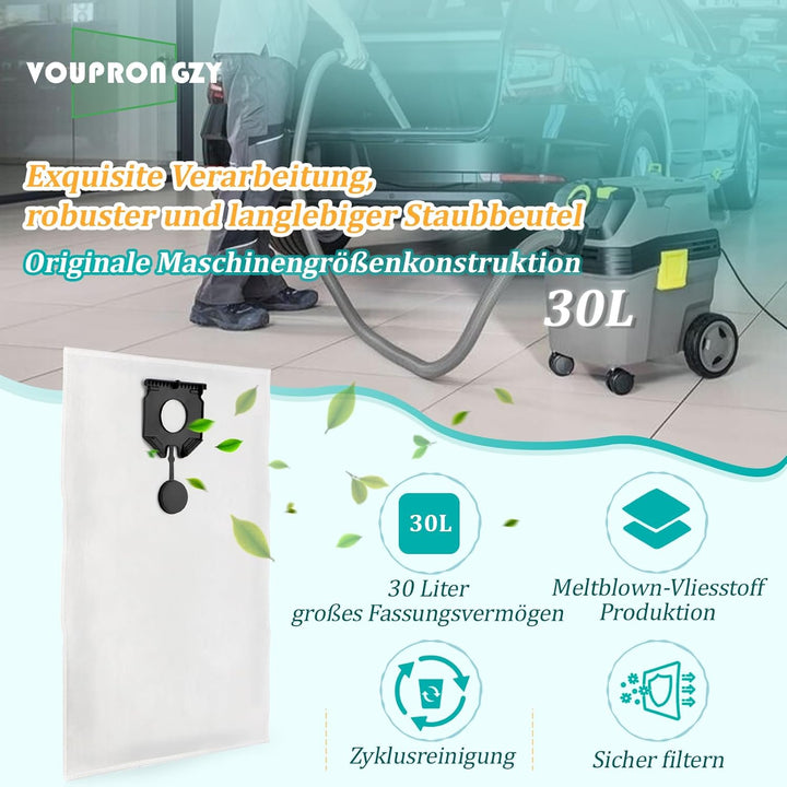 10 Stück für Kärcher NT 30/1 Staubbeutel für Kärcher NT 40/1/NT 50/1 Staubbeutel Ersatz Nass Trocken